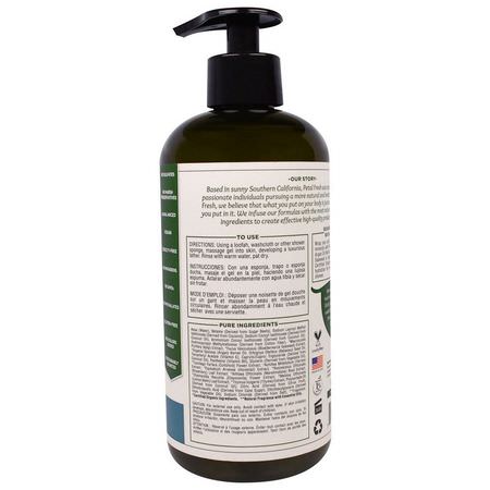 沐浴露, 沐浴露: Petal Fresh, Pure, Mineral Nourishing Bath & Shower Gel, Seaweed & Argan Oil, 16 fl oz (475 ml)