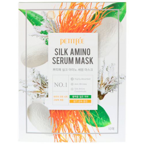 Petitfee, Silk Amino Serum Mask, 10 Masks, 25 g Each Review