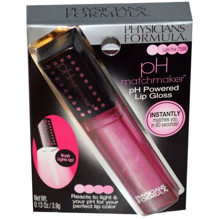 唇彩, 嘴唇: Physicians Formula, pH Matchmaker, pH Powered Lip Gloss, Light Pink, 0.13 oz (3.9 g)