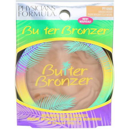 古銅色, 臉頰: Physicians Formula, Butter Bronzer, Sunkissed Bronzer, 0.38 oz (11 g)