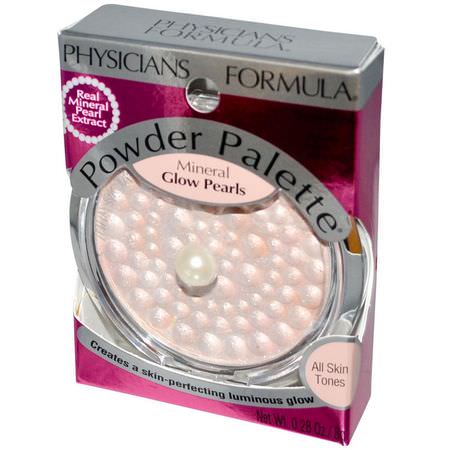 粉餅, 臉部: Physicians Formula, Powder Palette, Mineral Glow Pearls, Translucent Pearl, 0.28 oz (8 g)