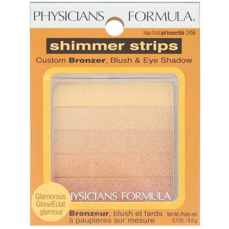 腮紅, 臉頰: Physicians Formula, Shimmer Strips, Vegas Strip/Light Bronzer, 0.3 oz (8.5 g)