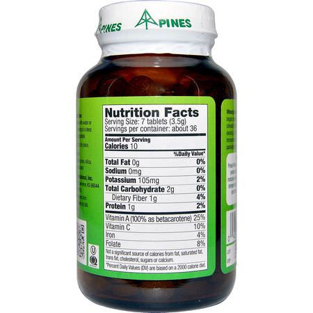 小麥草, 超級食品: Pines International, Wheat Grass, 500 mg, 250 Tablets