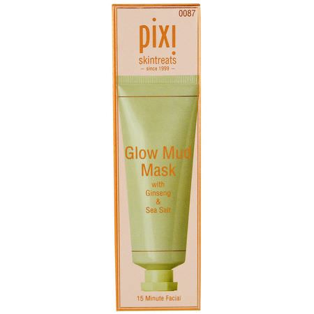瑕疵, 粉刺: Pixi Beauty, Glow Mud Mask, with Ginseng & Sea Salt, 1.01 fl oz (30 ml)