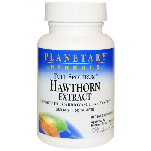 Planetary Herbals, Full Spectrum, Hawthorn Extract, 550 mg, 60 Tablets Review