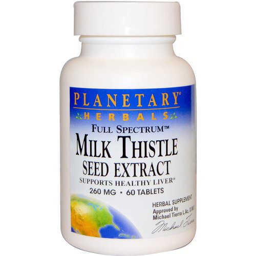 Planetary Herbals, Milk Thistle Seed Extract, Full Spectrum, 260 mg, 60 Tablets Review