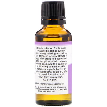 薰衣草精油, 精油: Plant Therapy, 100% Pure Essential Oils, Organic Lavender, 1 fl oz (30 ml)