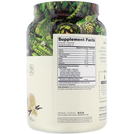 植物性, 植物性蛋白: PlantFusion, Complete Protein, Creamy Vanilla Bean, 2 lb (900 g)