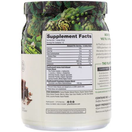 植物性, 植物性蛋白: PlantFusion, Complete Protein, Rich Chocolate, 1 lb (450 g)