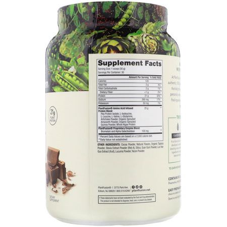 植物性, 植物性蛋白: PlantFusion, Complete Protein, Rich Chocolate, 2 lb (900 g)