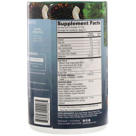 飲食, 體重: PlantFusion, Fast Fats Refresher, Keto Energy, Peach Mango, 9.17 oz (260 g)