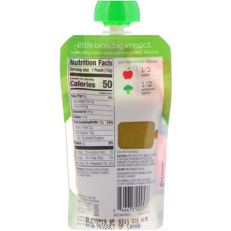 膳食, 果泥: Plum Organics, Organic Baby Food, Stage 2, Apple & Broccoli, 4 oz (113 g)