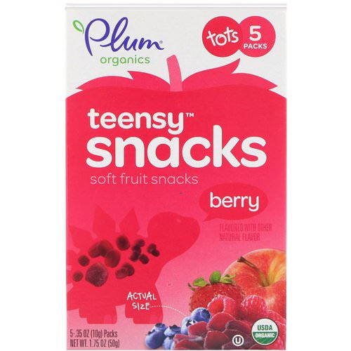 Plum Organics, Tots,Organic Teensy Soft Fruits Snacks, Berry, 12+ Months, 5 Packs, .35 oz (10 g) Each Review