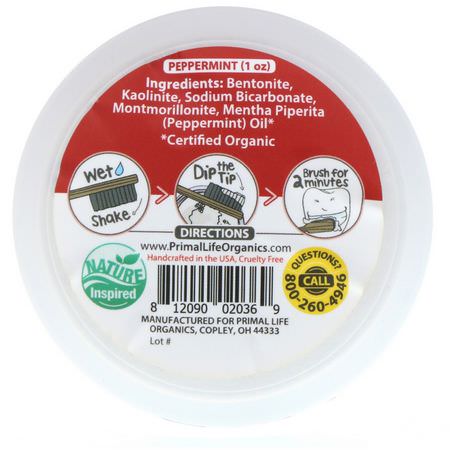牙膏, 口腔護理: Primal Life Organics, Dirty Mouth Toothpowder, Peppermint, 1 oz (28 g)