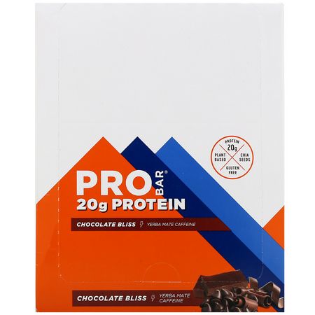 大豆蛋白棒, 蛋白棒: ProBar, Protein Bar, Chocolate Bliss, 12 Bars, 2.47 oz (70 g) Each