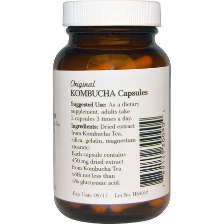 康普茶, 益生菌: Pronatura, Kombucha Capsules, 555 mg, 90 Capsules