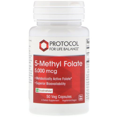 Protocol for Life Balance, 5-Methyl Folate, 5,000 mcg, 50 Veg Capsules Review