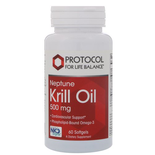 Protocol for Life Balance, Neptune Krill Oil, 500 mg, 60 Softgels Review