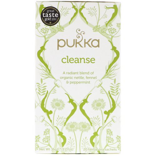 Pukka Herbs, Cleanse Herbal Tea, Caffeine Free, 20 Sachets, 1.27 oz (36 g) Review