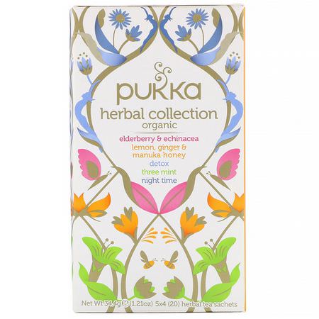 藥用茶, 涼茶: Pukka Herbs, Organic Herbal Tea Collection, 3 Pack, 20 Herbal Tea Sachets Each
