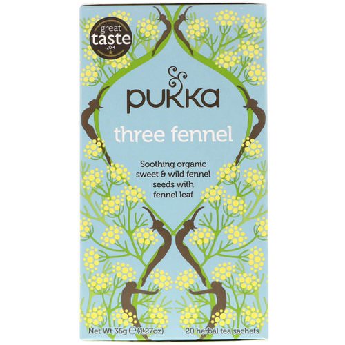 Pukka Herbs, Three Fennel, 20 Herbal Tea Sachets, 1.27 oz (36 g) Review