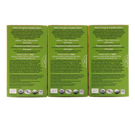 薑黃茶: Pukka Herbs, Turmeric Glow Tea, 3 Pack, 20 Herbal Tea Sachets Each