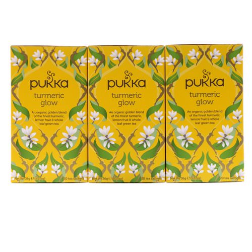 Pukka Herbs, Turmeric Glow Tea, 3 Pack, 20 Herbal Tea Sachets Each Review