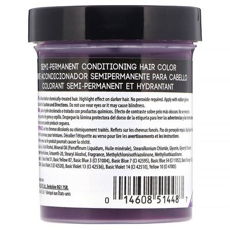 頭髮的顏色: Punky Colour, Semi-Permanent Conditioning Hair Color, Purple, 3.5 fl oz (100 ml)