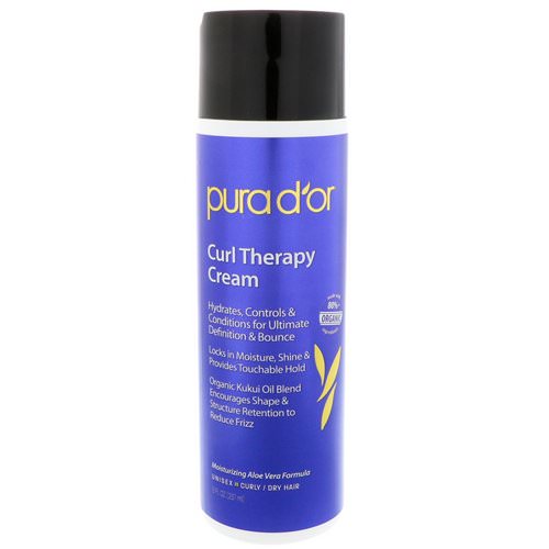 Pura D'or, Curl Therapy Cream, 8 fl oz (237 ml) Review