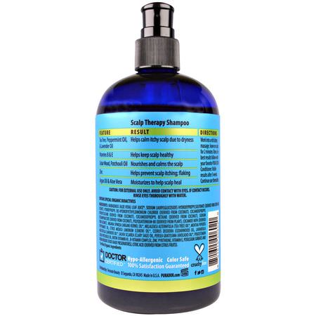 頭皮護理, 頭髮: Pura D'or, Scalp Therapy Shampoo, 16 fl oz (473 ml)