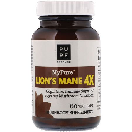 Pure Essence Lions Mane - 獅子鬃毛, 蘑菇, 補品