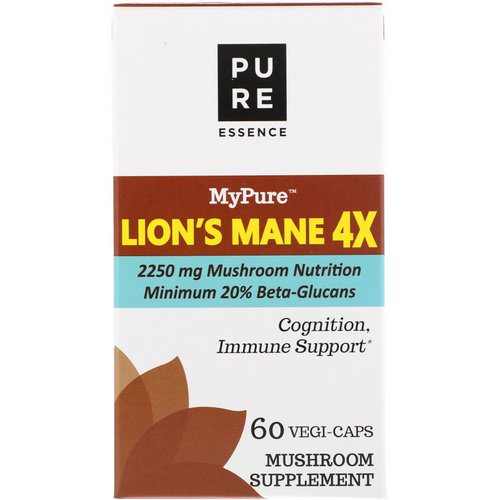 Pure Essence, MyPure, Lion's Mane 4X, 60 Vegi-Caps Review