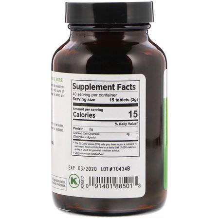 小球藻, 藻類: Pure Planet, Premium Cracked Cell Chlorella, 200 mg, 600 Tablets