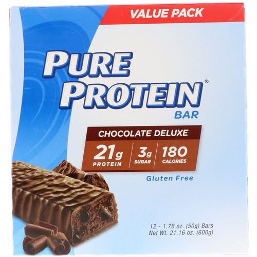 Pure Protein, Chocolate Deluxe Bar, 12 Bars, 1.76 oz (50 g) Each Review