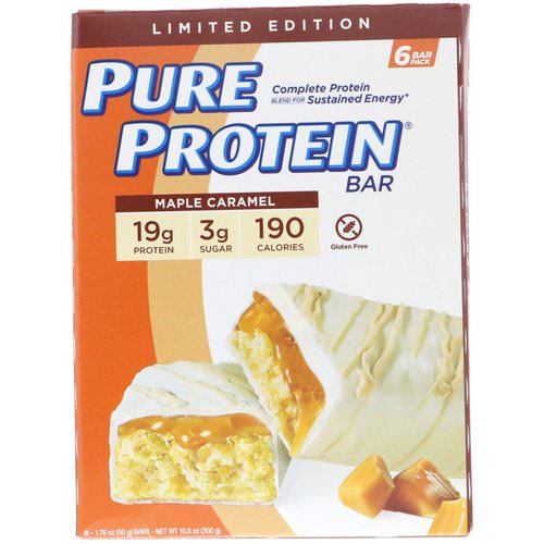 Pure Protein, Maple Caramel Bar, 6 Bars, 1.76 oz (50 g) Each Review