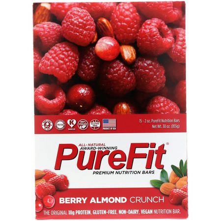 營養棒: PureFit Bars, Premium Nutrition Bars, Berry Almond Crunch, 15 Bars, 2 oz (57 g) Each