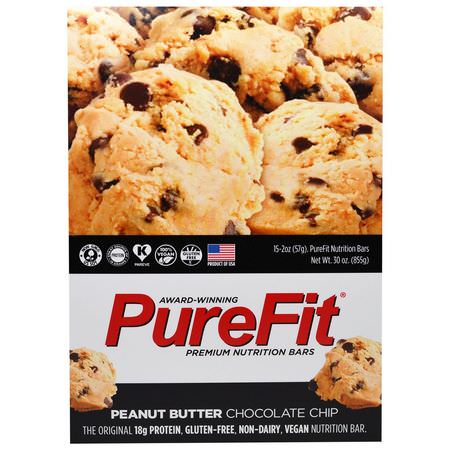 營養棒: PureFit Bars, Premium Nutrition Bars, Peanut Butter Chocolate Chip, 15 Bars, 2 oz (57 g) Each
