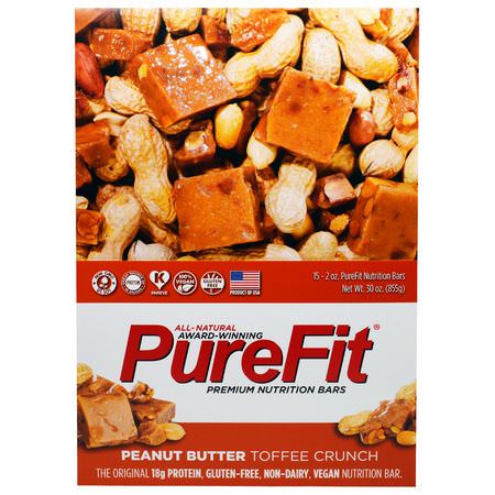 營養棒: PureFit Bars, Premium Nutrition Bars, Peanut Butter Toffee Crunch, 15 Bars, 2 oz (57 g) Each