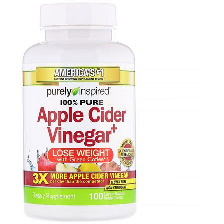 Purely Inspired Apple Cider Vinegar - 蘋果醋, 體重, 飲食, 補品