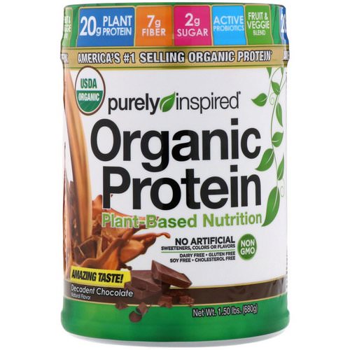 Purely Inspired, Organic Protein, Plant-Based Nutrition, Decadent Chocolate, 1.5 lbs (680 g) Review