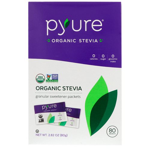Pyure, Organic Stevia Granular Sweetener Packets, 80 Count, 2.82 oz (80 g) Review