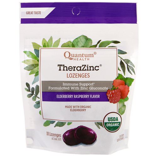 Quantum Health, TheraZinc, Lozenges, Elderberry Raspberry Flavor, 18 Lozenges Review