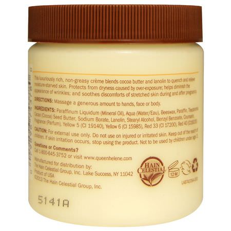 皮膚發癢, 乾燥: Queen Helene, Cocoa Butter Face + Body Creme, 4.8 oz (136 g)