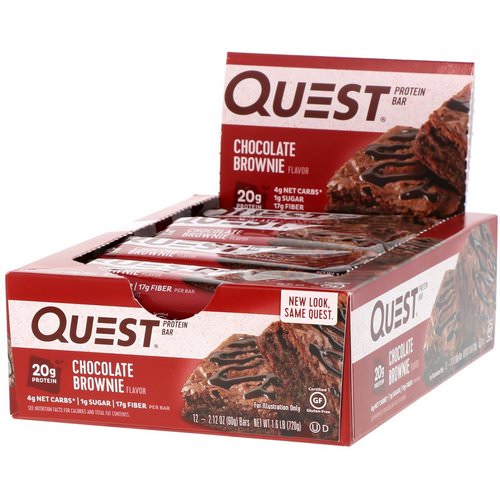 Quest Nutrition, Protein Bar, Chocolate Brownie, 12 Bars, 2.12 oz (60 g ...