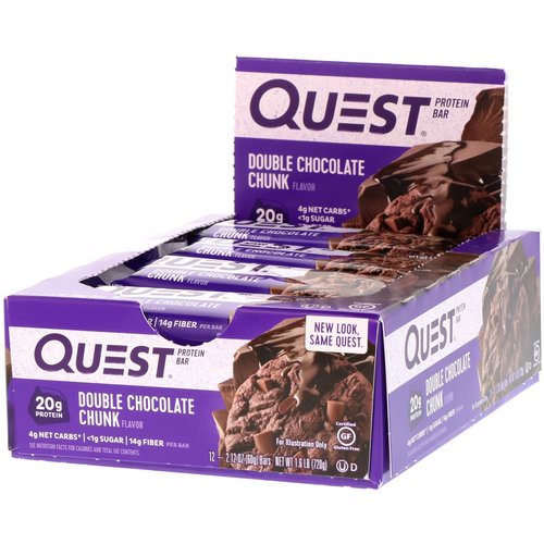 Quest Nutrition, Protein Bar, Double Chocolate Chunk, 12 Bars, 2.12 oz (60 g) Each Review
