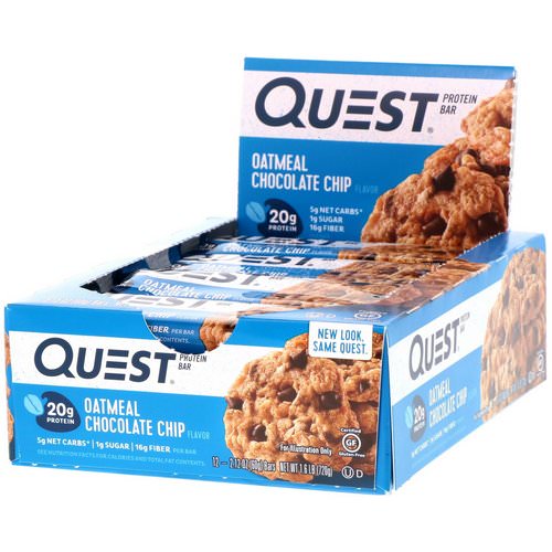 Quest Nutrition, Protein Bar, Oatmeal Chocolate Chip, 12 Bars, 2.12 oz (60 g) Each Review