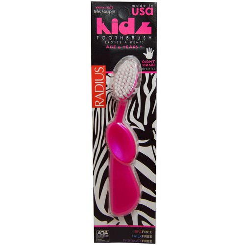 RADIUS, Kidz Toothbrush, Very Soft, 6yrs+. Right Hand, Pink, 1 Toothbrush Review