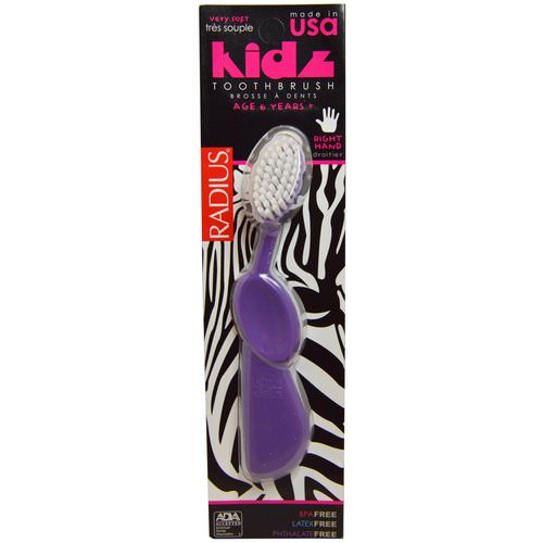 RADIUS, Kidz Toothbrush, Very Soft, 6yrs+. Right Hand, Purple, 1 Toothbrush Review