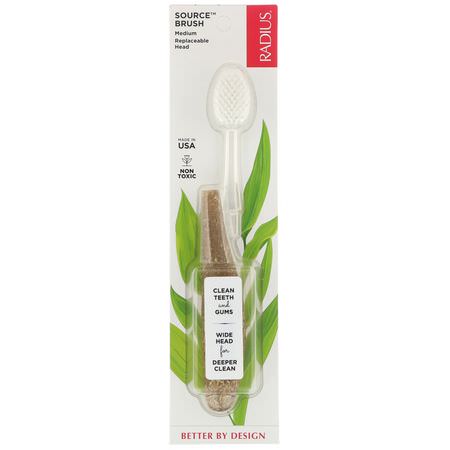 牙刷, 口腔護理: RADIUS, Source Toothbrush, Medium, 1 Replaceable Head Toothbrush