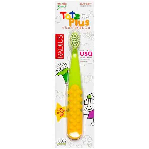 RADIUS, Totz Plus Toothbrush, 3+ Years, Green/Yellow, 1 Toothbrush Review